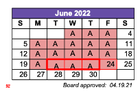 District School Academic Calendar for Austin Elementary for June 2022