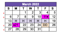 District School Academic Calendar for Austin Elementary for March 2022