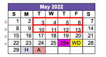 District School Academic Calendar for Lamar Center for May 2022