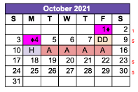 District School Academic Calendar for Austin Elementary for October 2021