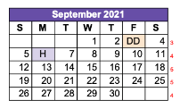 District School Academic Calendar for Lamar Center for September 2021