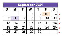 District School Academic Calendar for Austin Elementary for September 2021