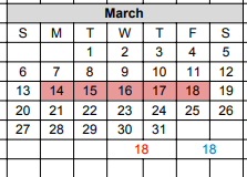 District School Academic Calendar for Perryton Kinder for March 2022