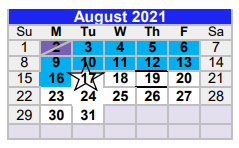 District School Academic Calendar for Pewitt Elementary for August 2021