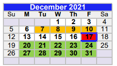 District School Academic Calendar for Pewitt Junior High for December 2021