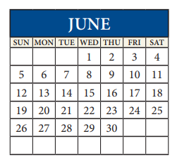 District School Academic Calendar for Westview Middle School for June 2022