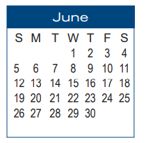 District School Academic Calendar for Pickens Middle for June 2022