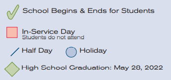 District School Academic Calendar Legend for Six Mile El