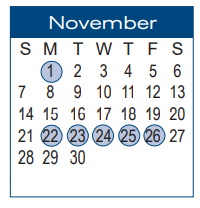 District School Academic Calendar for Dacusville Middle for November 2021