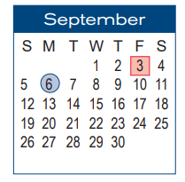 District School Academic Calendar for Central El for September 2021