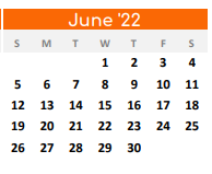 District School Academic Calendar for Pilot Point High School for June 2022