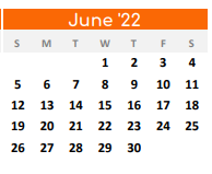 District School Academic Calendar for Pilot Point Elementary for June 2022