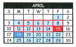 District School Academic Calendar for Pittsburg Middle for April 2022