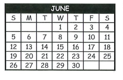 District School Academic Calendar for Pittsburg Primary for June 2022