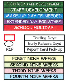 District School Academic Calendar Legend for Pittsburg Elementary