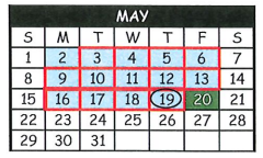 District School Academic Calendar for Pittsburg H S for May 2022