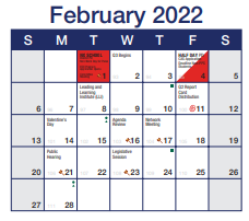 District School Academic Calendar for Weil A Leo Technology Inst for February 2022