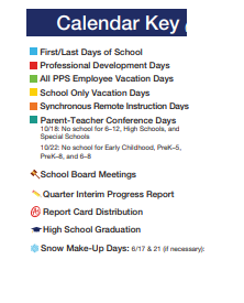 District School Academic Calendar Legend for Lemington Elementary School