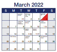 District School Academic Calendar for West Liberty Elementary School for March 2022