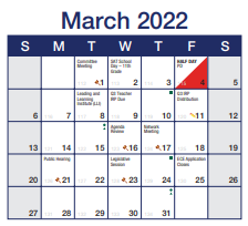 District School Academic Calendar for Washington Polytechnic Academy for March 2022