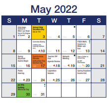 District School Academic Calendar for Mifflin Elementary School for May 2022