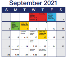 District School Academic Calendar for Vann Robert Lee Elementary School for September 2021