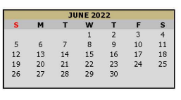 District School Academic Calendar for Pleasant Grove Middle for June 2022