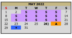 District School Academic Calendar for Pleasant Grove High School for May 2022