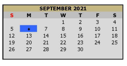 District School Academic Calendar for Pleasant Grove Middle for September 2021