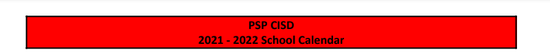 District School Academic Calendar for West Texas Middle