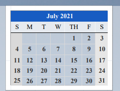 District School Academic Calendar for Derry Elementary School for July 2021