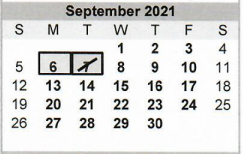 District School Academic Calendar for Memorial 7th 8th 9th Grade Center for September 2021