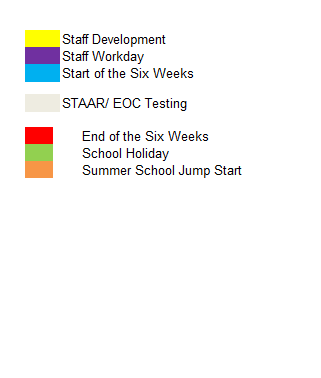 District School Academic Calendar Legend for Post Middle