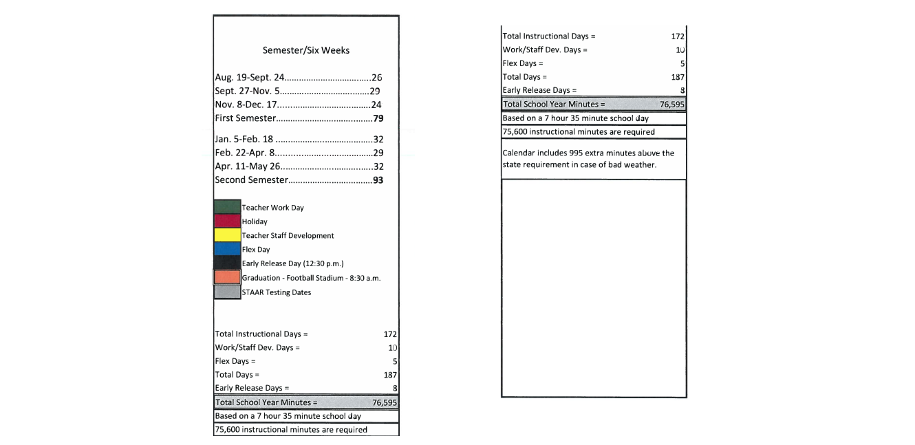 District School Academic Calendar Key for Pottsboro Intermediate