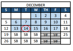 District School Academic Calendar for Eyestone Elementary School for December 2021