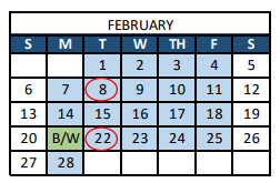 District School Academic Calendar for Dunn Elementary School for February 2022