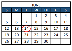 District School Academic Calendar for Peak Alternative Program for June 2022