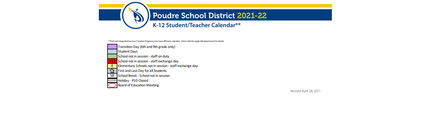 District School Academic Calendar Key for Boltz Junior High School