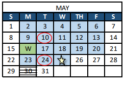 District School Academic Calendar for Peak Alternative Program for May 2022
