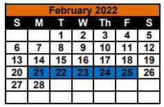 District School Academic Calendar for Morris Upchurch Middle for February 2022