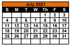 District School Academic Calendar for J K Hileman Elementary for July 2021