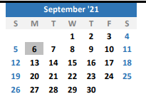 District School Academic Calendar for Quitman Elementary for September 2021
