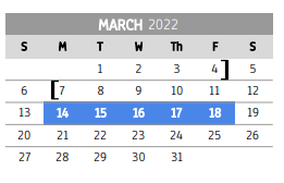 District School Academic Calendar for Rains Jr High for March 2022