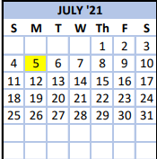 District School Academic Calendar for Eastern Randolph High for July 2021