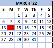District School Academic Calendar for Randolph Technical Center for March 2022