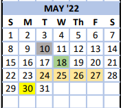 District School Academic Calendar for John R Lawrence Elementary for May 2022