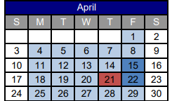 District School Academic Calendar for Randolph High School for April 2022