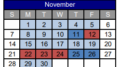 District School Academic Calendar for Randolph High School for November 2021