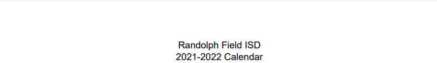 District School Academic Calendar for Randolph High School
