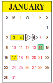 District School Academic Calendar for Ruby-wise Elementary School for January 2022